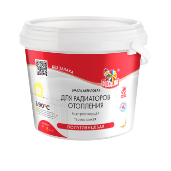Эмаль ABC-Farben Olecolor акриловая для радиаторов белая 0,5 кг полуглянцевая